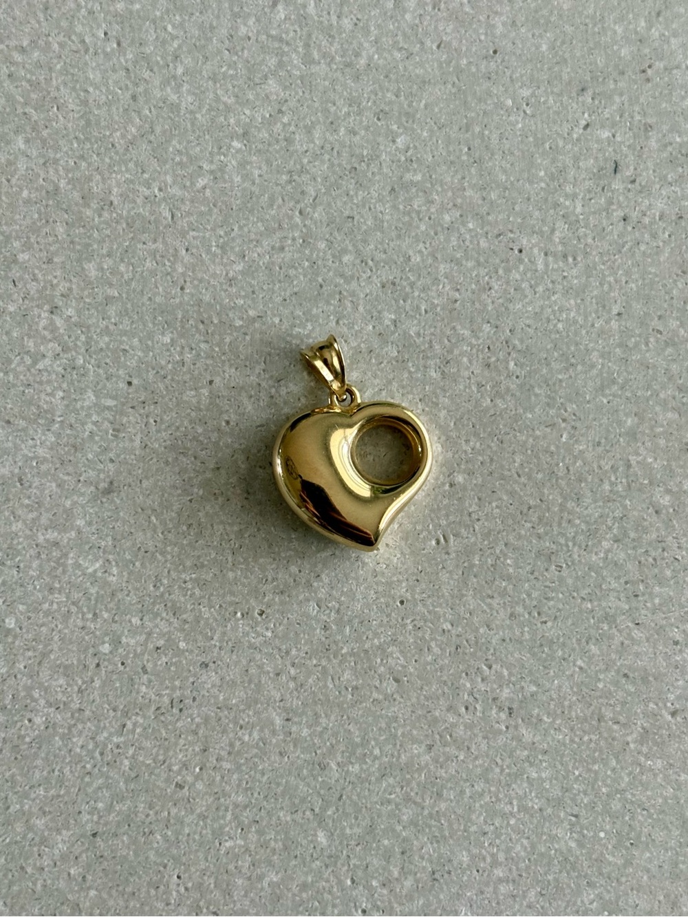 18k Yellow Gold Heart Charm, 1 Gram